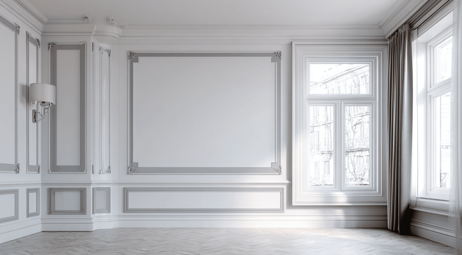White Walls + Soft Gray Trim
