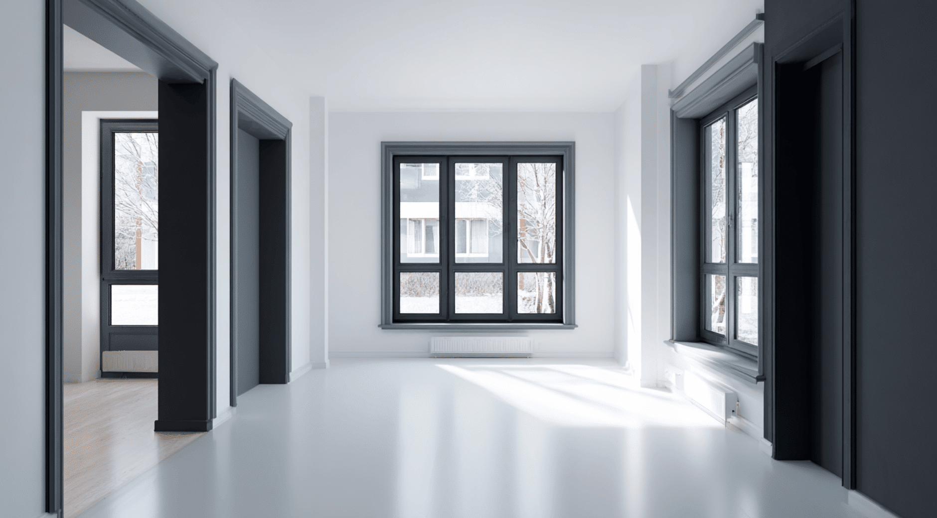 White Walls + Charcoal Trim