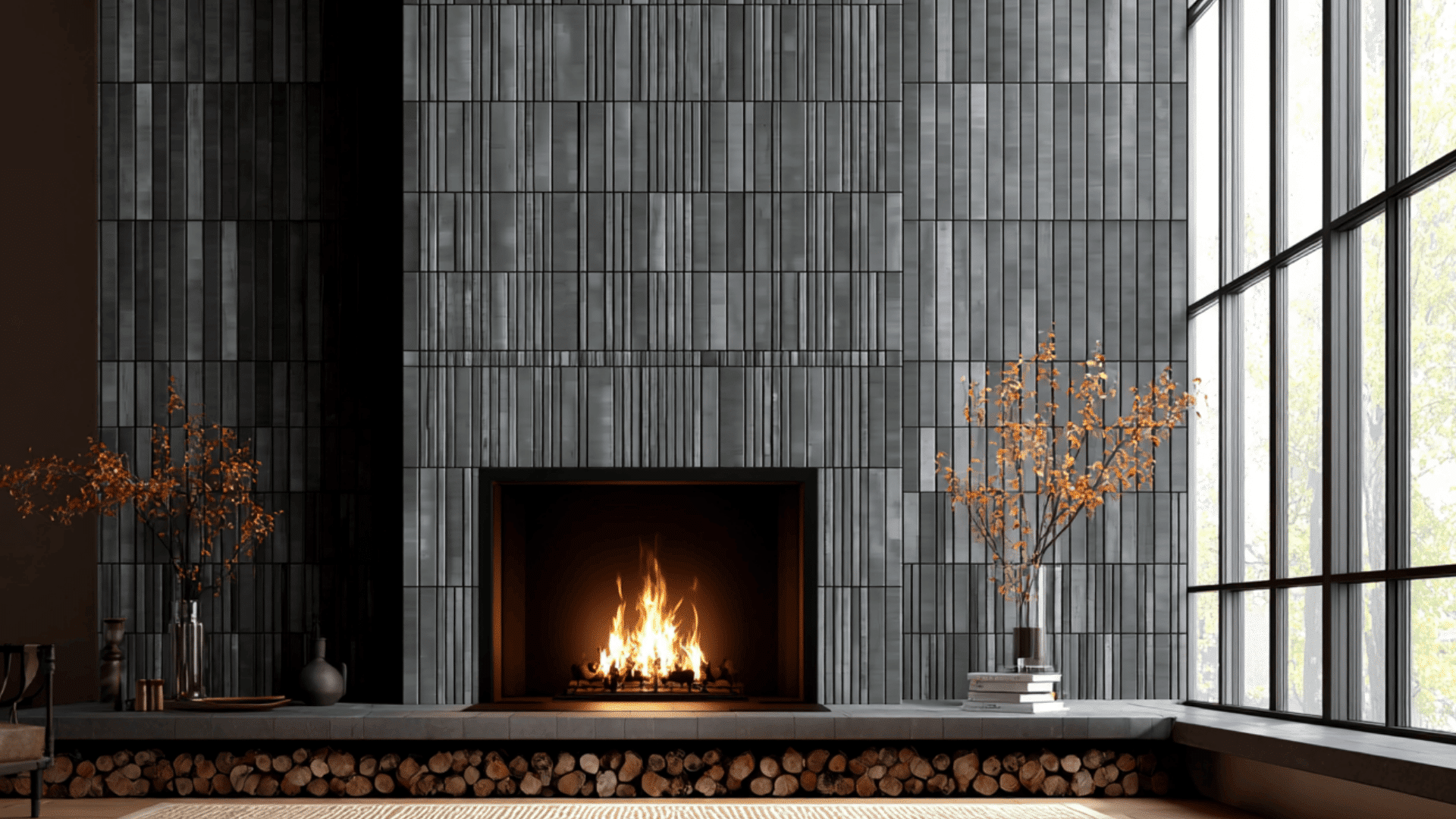 vertical gray subway tiles