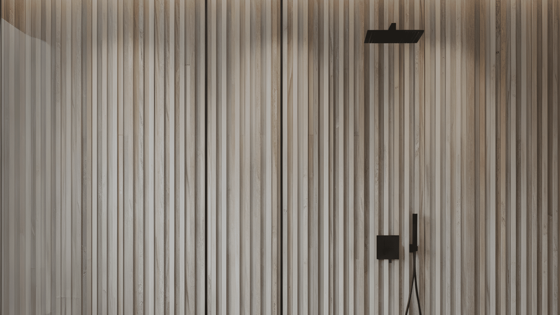 vertical slatted stone panels