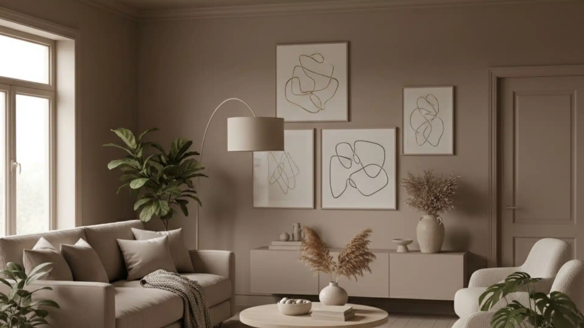 warm taupe living room