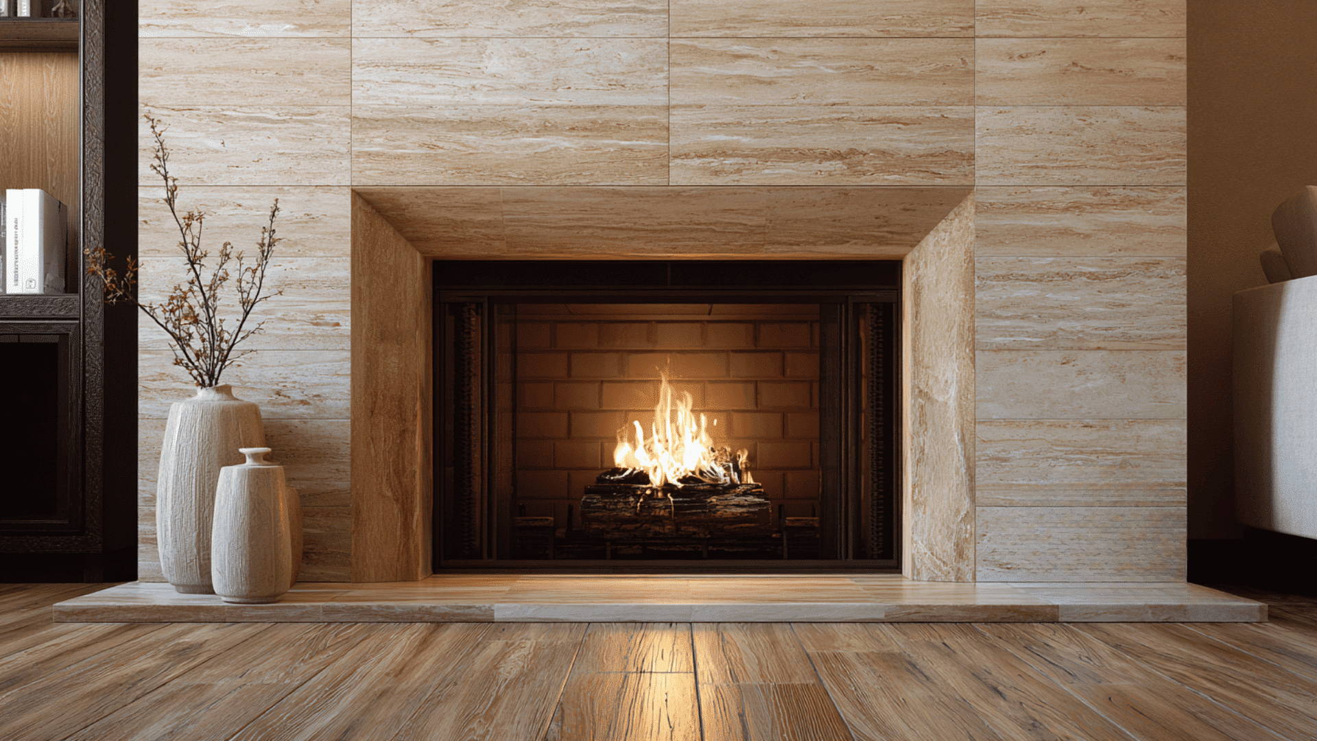 wood look porcelain surround