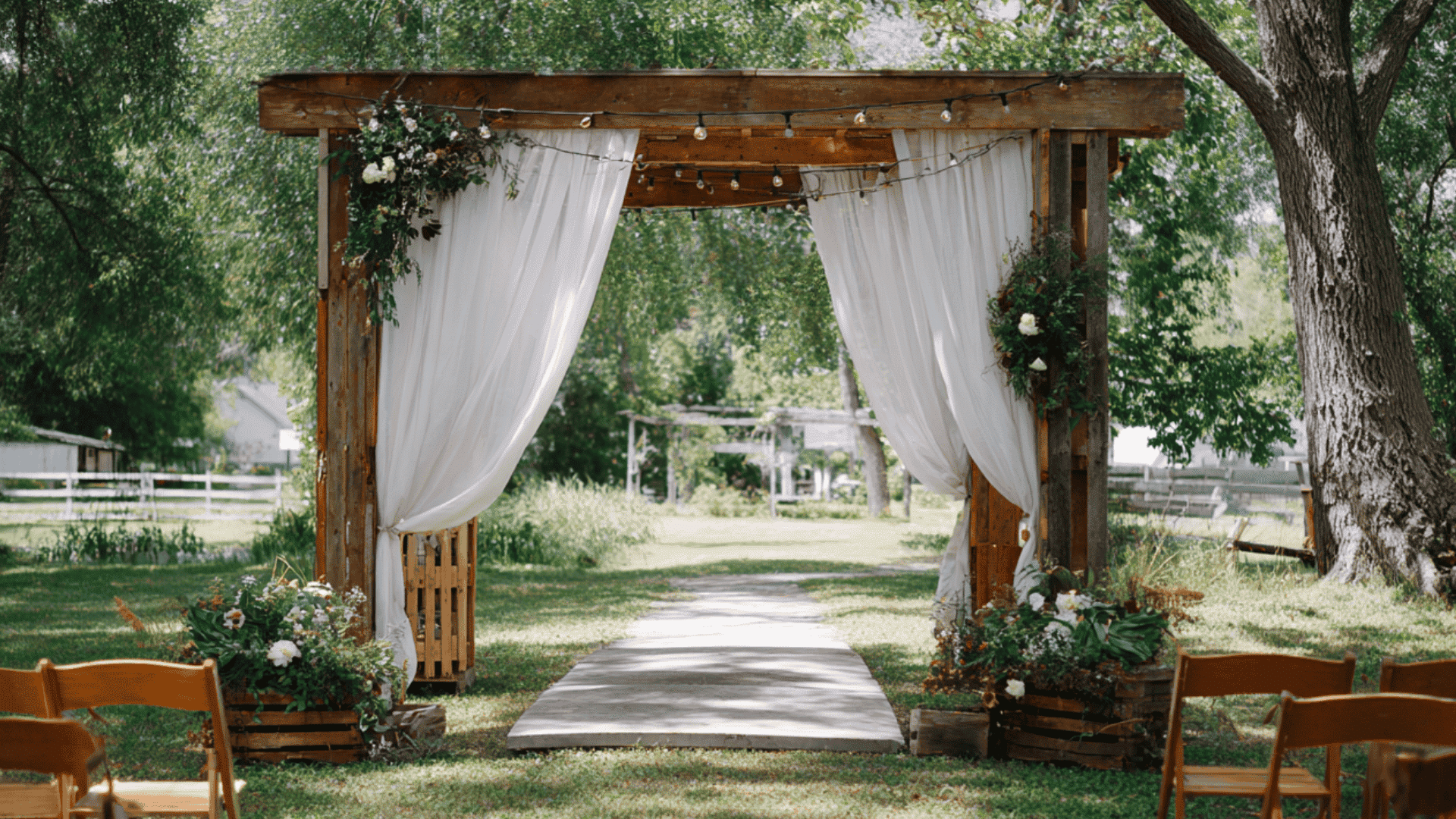 wooden pallet arch
