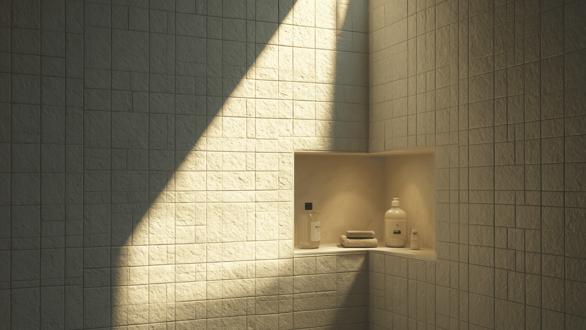 corner shower niche