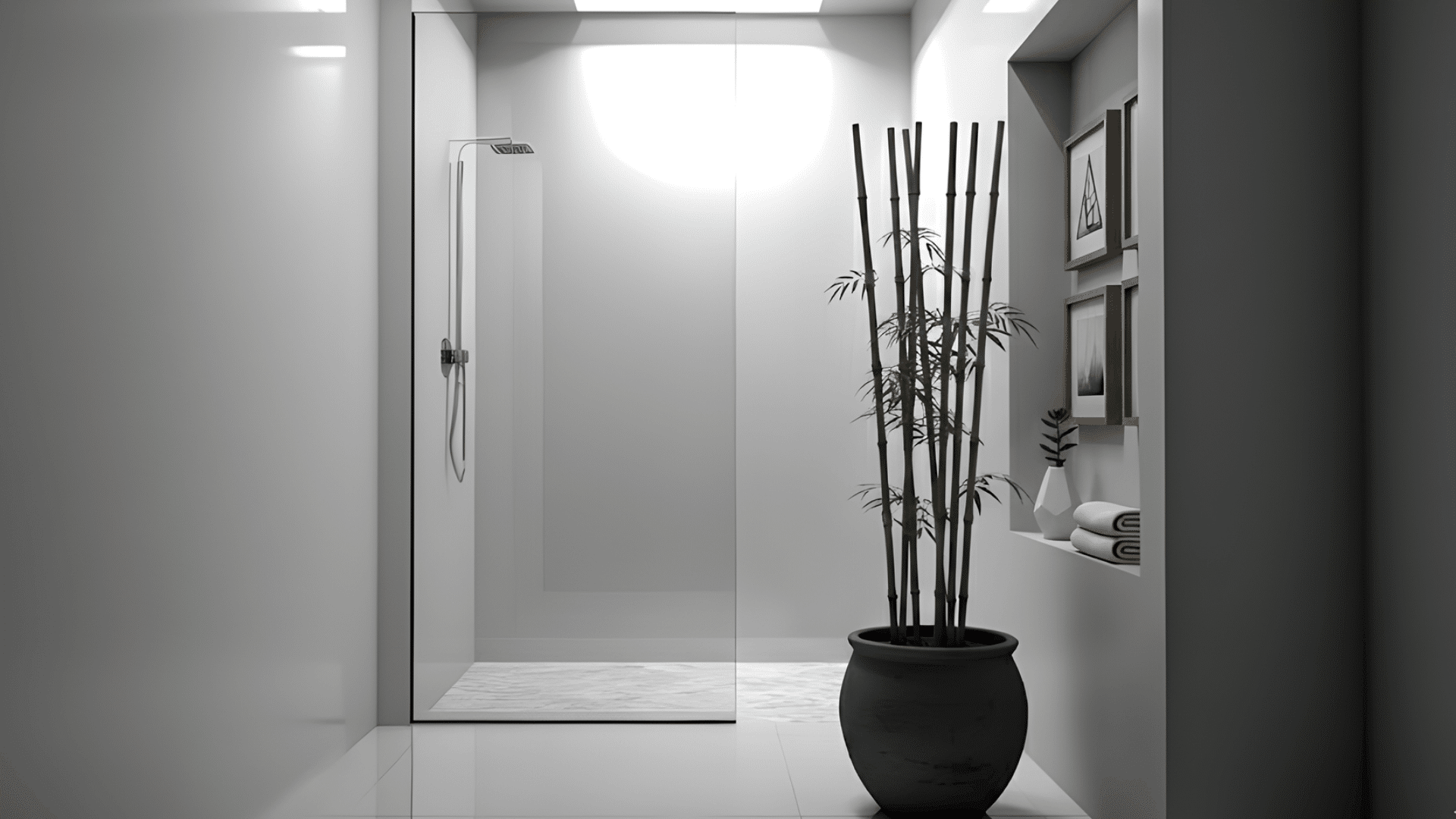 doorless walk in shower