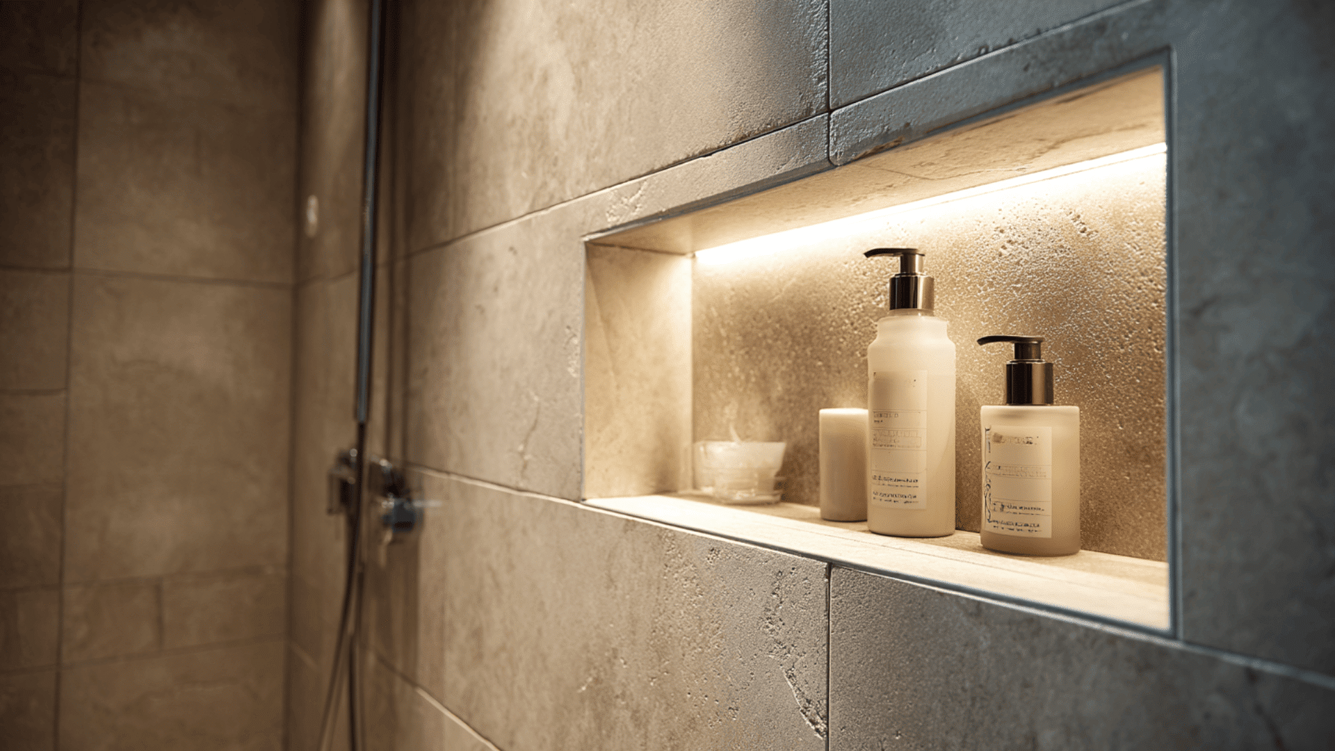 lighted shower niche