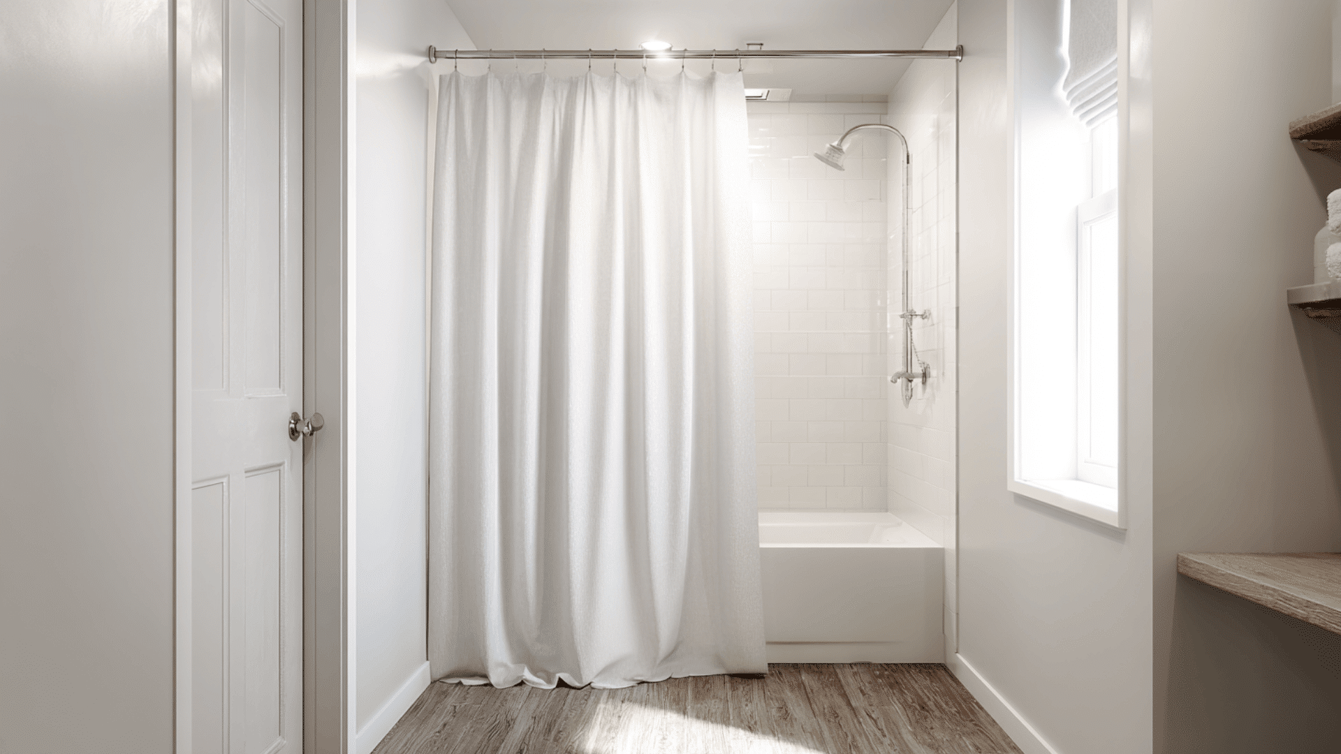 minimalist shower curtain rod