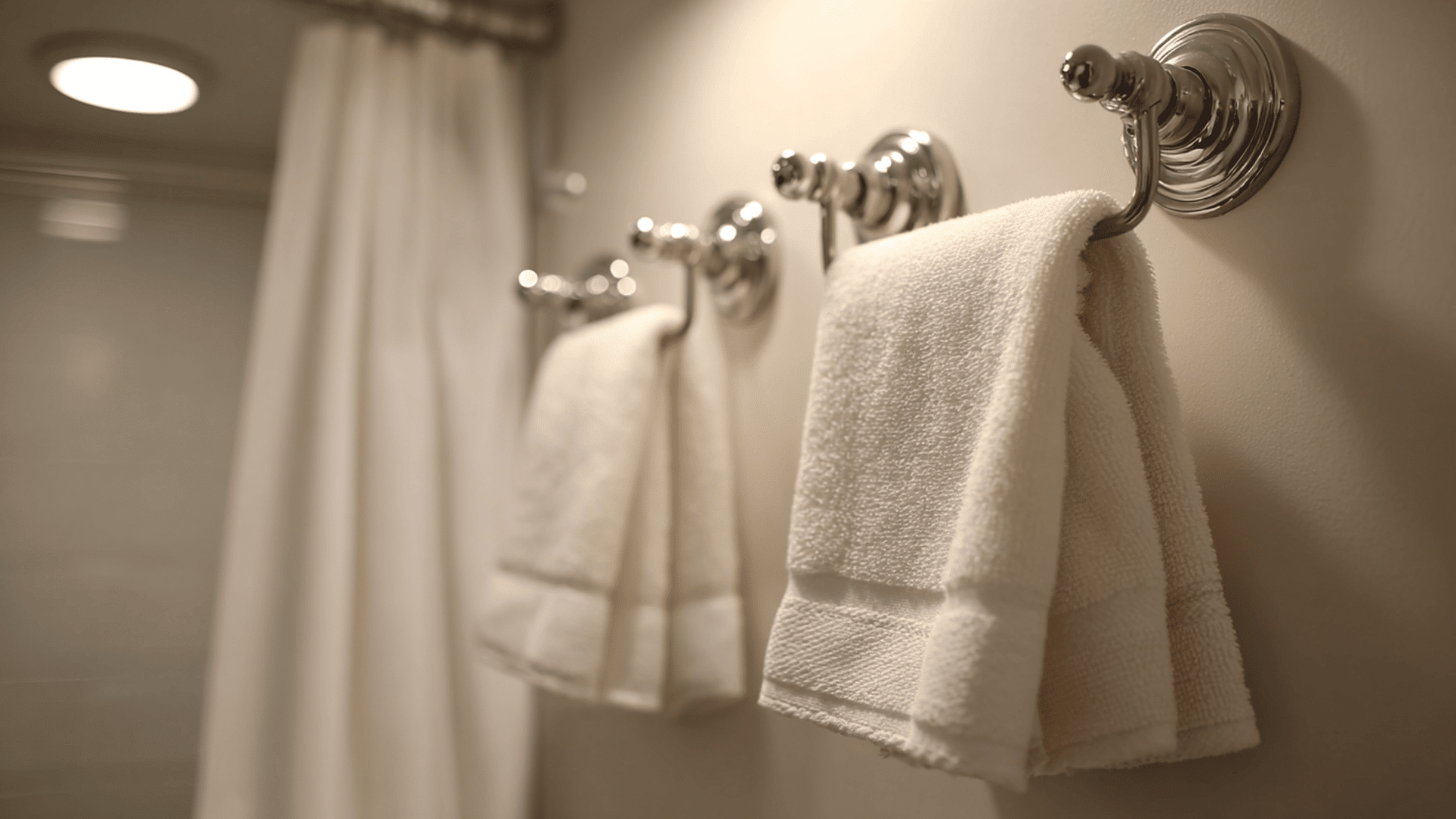 wall mounted towel hooks near shower