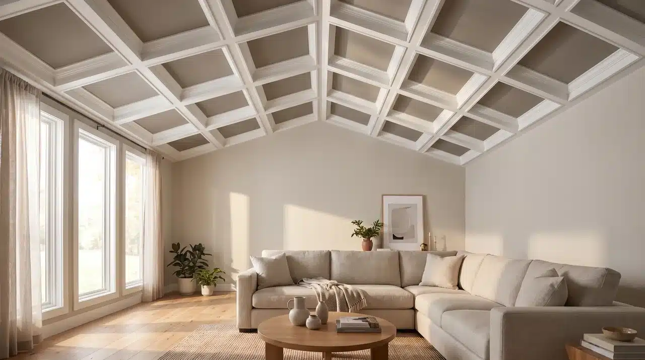 coffered-ceiling-panels-on-a-shallow-vault