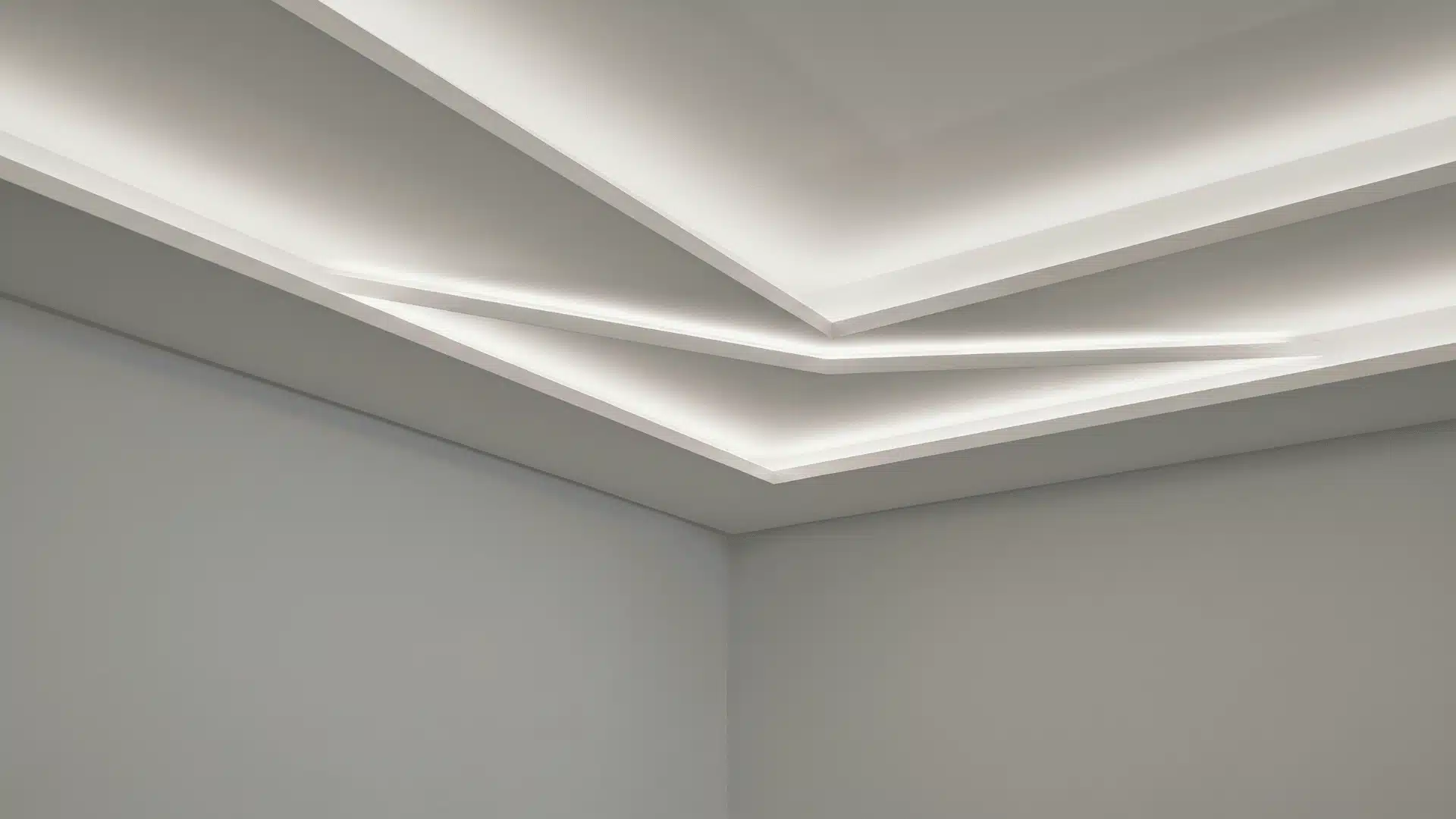 Illusion edge tray ceiling using offset lines to create perceived extra depth in ceiling design.
