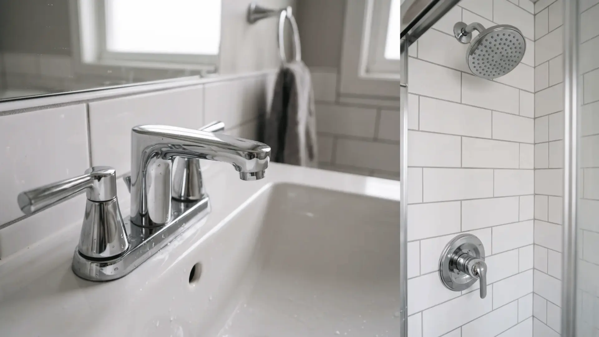 Updated bathroom taps and fixtures